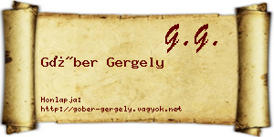 Góber Gergely névjegykártya